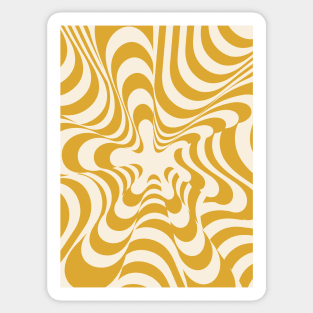 Abstract Groovy Retro Liquid Swirl Yellow Mustard Pattern Sticker